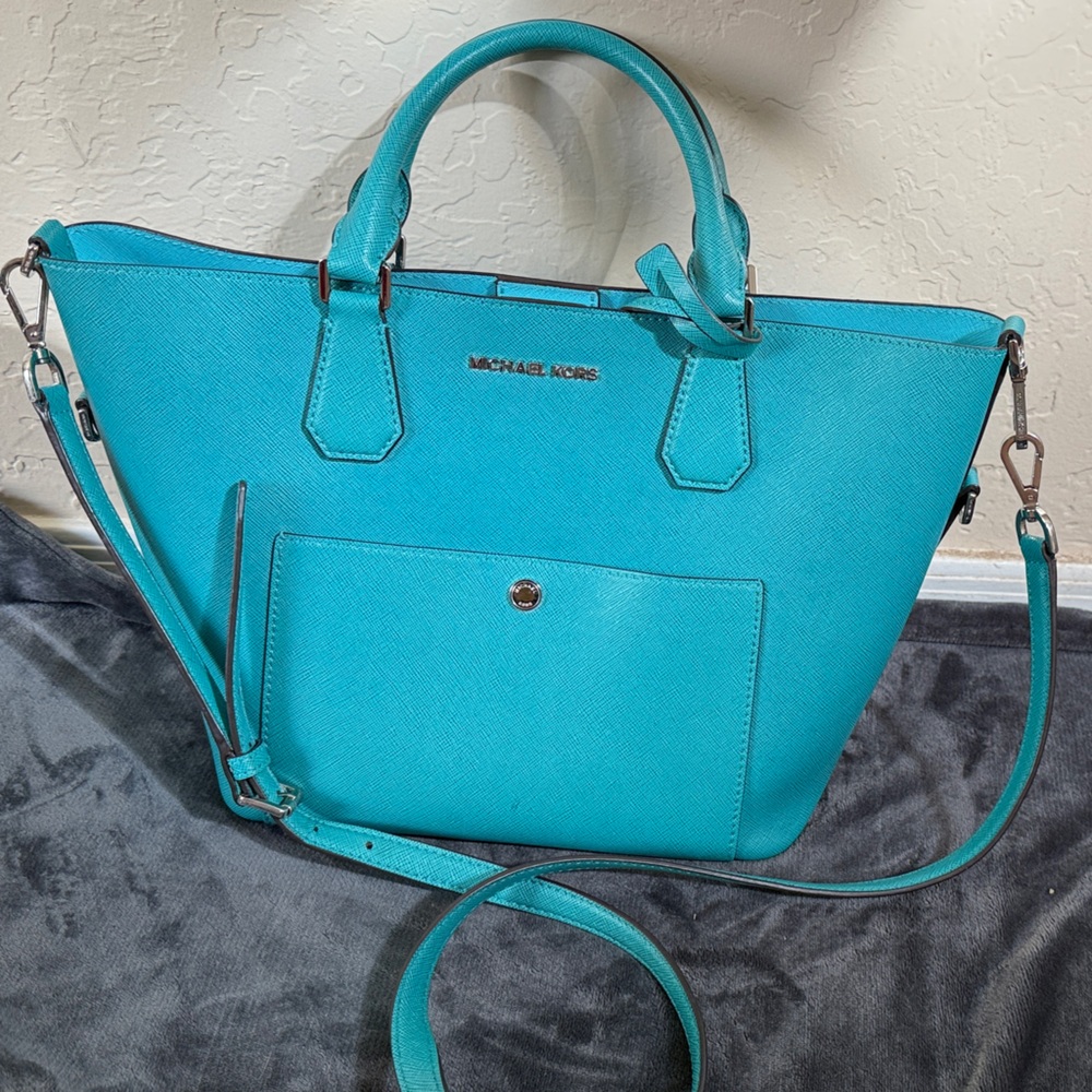 Michael Kors Vibrant Turquoise Satchel Purse